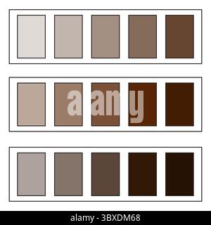 Collection de palette de couleurs. Nuances de ton marron. Vecteur chaud terreux. Spectre de couleurs neutres. Illustration de Vecteur