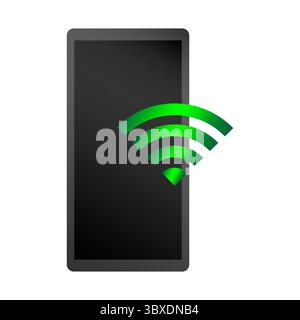 Smartphone Wi-Fi. Signal Internet sans fil. Connexion de l'appareil mobile. Illustration du réseau vectoriel. Illustration de Vecteur