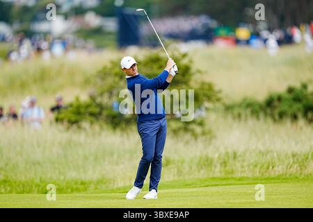Rory McIlroy d'Irlande du Nord le 17e jour du 153e Open Championship à Royal Portrush dans le comté d'Antrim, Irlande du Nord. Date de la photo : vendredi 18 juillet 2025. Banque D'Images