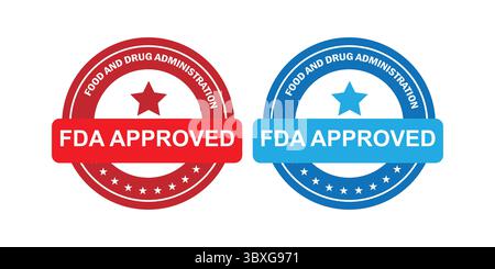 Badges approuvés par la FDA pour produits certifiés et usage médical Illustration de Vecteur