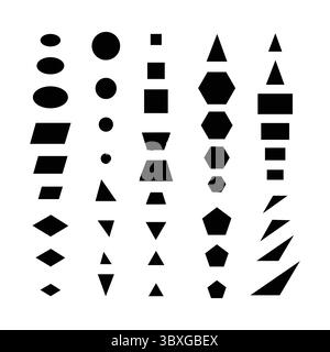 Modèle de cercle étal, pochoir, Ellipse, ovale, gabarit triangulaire, outil cercle artistique, Silhouette de modèle de dessin isométrique Illustration de Vecteur