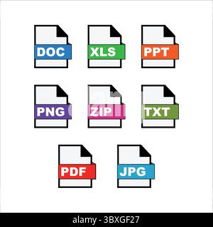 Illustration vectorielle d'icône de fichier, icônes et graphiques vol 02 Illustration de Vecteur