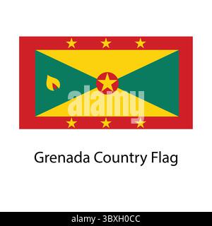 Grenade Country Flag dessin main illustration dessin vectoriel Illustration de Vecteur