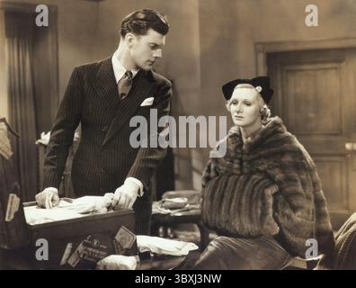 27 juin 2020, États-Unis : Ivan Brandt, Jeanne Stuart, sur le plateau du film, ''Forever Yours'', titre original : ''Forget me Not'', United Artists, Grand National Pictures, 1936 (image crédit : © JT Vintage/Glasshouse via ZUMA Press Wire) Banque D'Images
