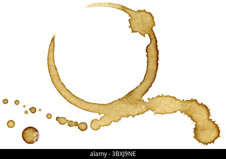 Marque de tasse à café isolée sur fond blanc Banque D'Images