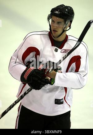 11 novembre 2021 : dans cette photo de dossier, les Blackhawks choisissent Kyle Beach lors de la deuxième journée du camp des rookies le 8 juillet 2008, à Bensenville. (Crédit image : © Charles Cherney/TNS via ZUMA Press Wire/TNS via ZUMA Press Wire) Banque D'Images