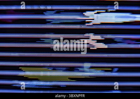 Effet de caméra parasite. Arrière-plan rétro VHS. Ancien modèle vidéo. Aucun signal. Bruit TV statique, mauvais signal TV Banque D'Images