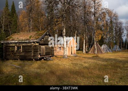 Ankarede était un point de rencontre médiéval d'abord pour les Samis seulement et plus tard aussi pour les colons suédois dans le nord peu peuplé de la Suède Banque D'Images