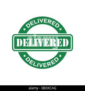 Étiquette d'icône de badge de timbre livré vert Illustration de Vecteur