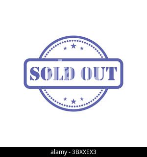 Icône violette d'étiquette de badge de timbre épuisé Illustration de Vecteur