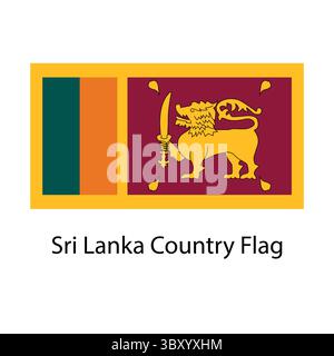 Sri Lanka pays drapeau main dessin illustration vectorielle dessin Illustration de Vecteur