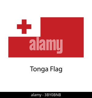 Tonga Flag main dessin illustration vectorielle dessin Illustration de Vecteur