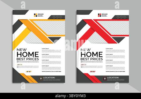Immobilier Open House vente de propriété Flyer Design Illustration de Vecteur
