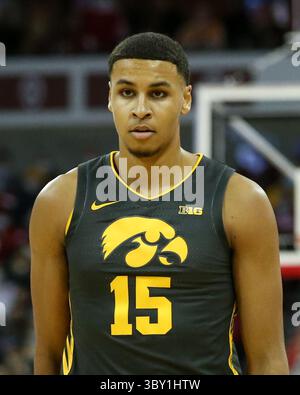 06 janvier 2022 : Keegan Murray (15 ans), attaquant des Hawkeyes de l'Iowa, lors du match de basket-ball de la NCAA entre les Hawkeyes de l'Iowa et les Badgers du Wisconsin, AU Kohl Center de Madison, WISCONSIN. Darren Lee/CSM(image de crédit : &copy ; Darren Lee/CSM via ZUMA Wire) Banque D'Images
