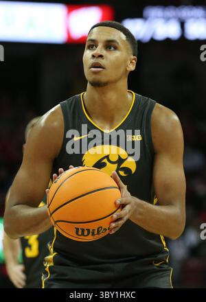 06 janvier 2022 : Keegan Murray (15 ans), attaquant des Hawkeyes de l'Iowa, lors du match de basket-ball de la NCAA entre les Hawkeyes de l'Iowa et les Badgers du Wisconsin, AU Kohl Center de Madison, WISCONSIN. Darren Lee/CSM(image de crédit : &copy ; Darren Lee/CSM via ZUMA Wire) Banque D'Images