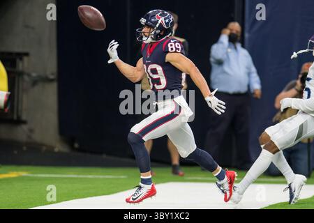 9 janvier 2022 : le receveur Danny Amendola (89 ans) célèbre sa prise de touchdown pendant le 4e quart-temps d'un match de football NFL entre les Titans du Tennessee et les Texans de Houston au NRG Stadium de Houston, Texas. Les Titans ont gagné le match 28 à 25...Trask Smith/CSM(Credit image : &copy ; Trask Smith/CSM via ZUMA Wire) Banque D'Images