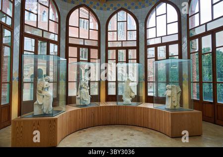 Intérieur, Recinto Modernista de Sant Pau, Art Nouveau, par Lluís Domènech i Montaner, Hôpital de la Santa Creu i Sant Pau, Patrimoine mondial de l'UNESCO, B Banque D'Images