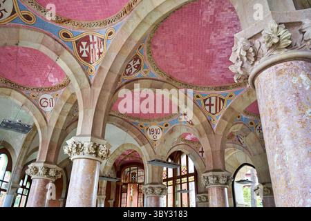 Carreaux de plafond, intérieur, Recinto Modernista de Sant Pau, Art Nouveau, par Lluís Domènech i Montaner, Hospital de la Santa Creu i Sant Pau, World Herita Banque D'Images