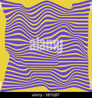 Vagues abstraites, lignes, rayures. Motif artistique optique. Illusion d'optique arrière-plan ondulé rayé. Illustration de Vecteur