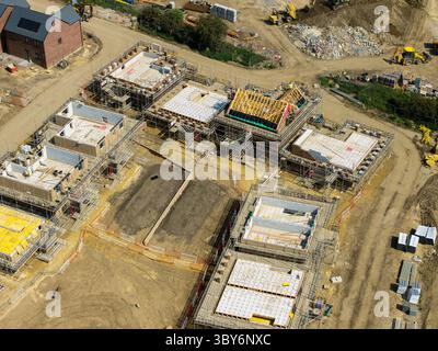 Chantier de construction de maisons neuves près de Sunderland, Angleterre Banque D'Images