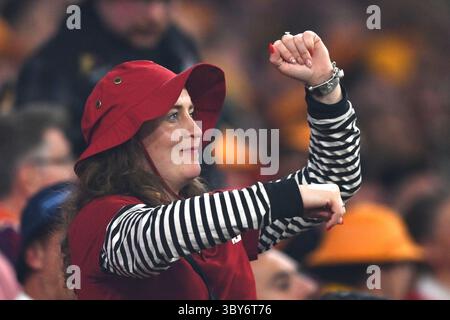 Brisbane, Australie. 19 juillet 2025.Un fan des British Irish Lions acclamant pendant le match un de la série entre les Wallabies d'Australie et les Lions britanniques et irlandais au Suncorp Stadium le 19 juillet 2025 à Brisbane, Australie. (Photo de Izhar Khan) strictement pour usage éditorial. AUCUNE LICENCE POUR LES IMPRESSIONS GRAND PUBLIC. Crédit : Izhar Ahmed Khan/Alamy Live News/Alamy Live News Banque D'Images