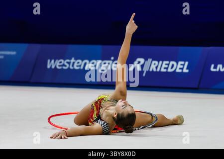 Fanni Pigniczki (Hongrie) à la finale de l'appareil ; Rhin-Ruhr 2025 Jeux universitaires mondiaux d'été de la FISU à 19.07.2025 dans la Messe Halle 4 à Essen (Allemagne). Banque D'Images