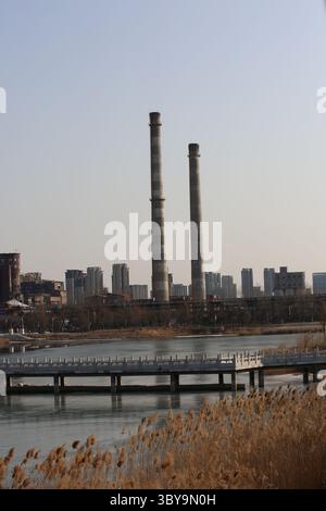 9 février 2022, Pékin, Hebei, Chine : vue d'ensemble du Big Air Shougang le 7 février 2022 à Pékin, Chine (image de crédit : © Mickael Chavet/ZUMA Press Wire) Banque D'Images