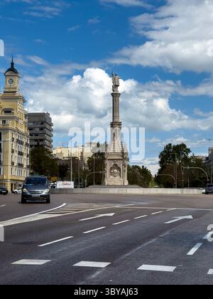 Monument à Christophe Colomb, Paseo de Recoletos et Castellana. Madrid, Espagne Banque D'Images
