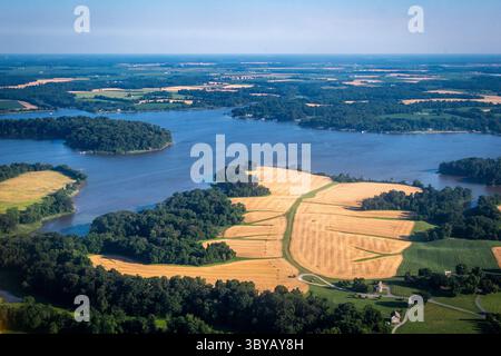30 juin 2021, Maryland, États-Unis : antenne de terres agricoles le long de la côte est du Maryland (crédit image : © Edwin Remsberg/VW pics via ZUMA Press Wire) Banque D'Images