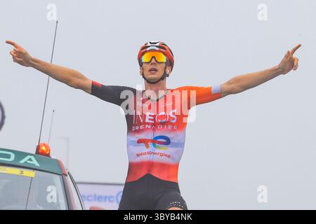 Saint Aventin, France. 19 juillet 2025. Thymen ARENSMAN, INEOS Grenadiers, lors du Tour de France 2025, épreuve cycliste UCI WorldTour, étape 14, Pau - Luchon-Superbagnères (182, 6 km) le 19 juillet 2025 à Saint-Aventin, France - photo Stefano Cavasino/DPPI crédit : DPPI Media/Alamy Live News Banque D'Images