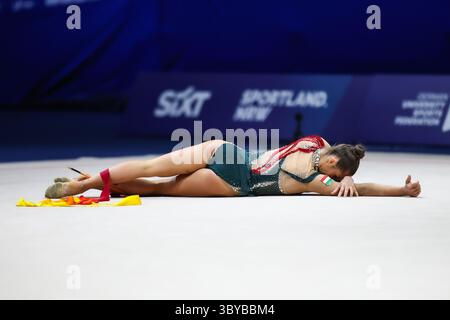 Fanni Pigniczki (Hongrie) à la finale de l'appareil ; Rhin-Ruhr 2025 Jeux universitaires mondiaux d'été de la FISU à 19.07.2025 dans la Messe Halle 4 à Essen (Allemagne). Banque D'Images