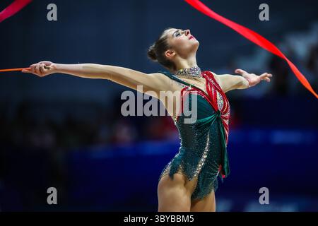 Fanni Pigniczki (Hongrie) à la finale de l'appareil ; Rhin-Ruhr 2025 Jeux universitaires mondiaux d'été de la FISU à 19.07.2025 dans la Messe Halle 4 à Essen (Allemagne). Banque D'Images
