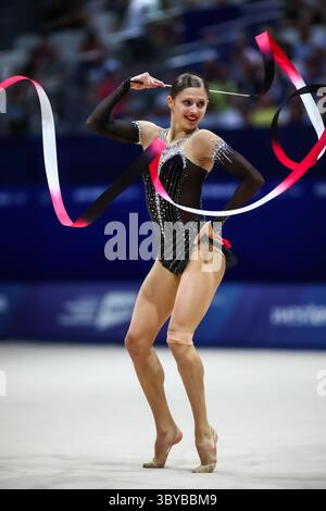 Fanni Pigniczki (Hongrie) à la finale de l'appareil ; Rhin-Ruhr 2025 Jeux universitaires mondiaux d'été de la FISU à 19.07.2025 dans la Messe Halle 4 à Essen (Allemagne). Banque D'Images