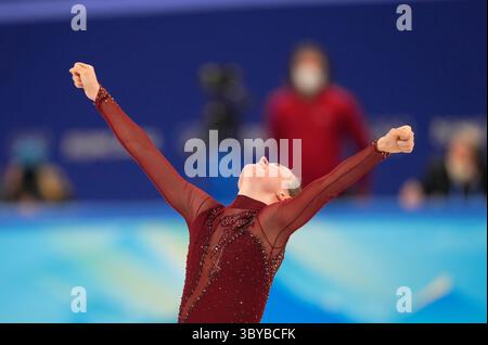 Pékin, Chine, Jeux olympiques d'hiver de 2022, 17 février 2022 : Mariah Bell des États-Unis pendant le patinage artistique au Capital Indoor Stadium. Kim Price/CSM.(image crédit : © Ulrik Pedersen/CSM via ZUMA Press Wire) Banque D'Images