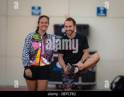 23 février 2022, DOHA, QATAR : la russe Daria Kasatkina avant la troisième manche du tournoi de tennis Qatar TotalEnergies Open 2022 WTA 1000 2022 (crédit image : © Rob Prange/AFP7 via ZUMA Press Wire) Banque D'Images