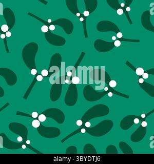 Motif sans couture d'hiver avec gui pour cadeaux et tissus de Noël et textiles et linge de maison et emballage Banque D'Images