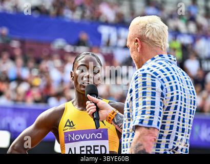 London Stadium, Londres, Royaume-Uni. 19 juillet 2025. 2025 London Diamond League Athletics ; Julien Alfred (GBR) remporte le 200m crédit féminin : action plus Sports/Alamy Live News Banque D'Images