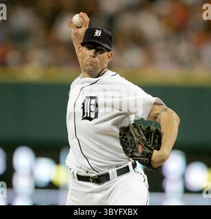 12 août 2008 - le lanceur des Tigers de Détroit, Kyle Farnsworth, lance lors de la huitième manche contre les Blue Jays de Toronto, le mardi 12 août 2008, au Comerica Park à Détroit, Michigan. ) (Crédit image : © Kirthmon F. Dozier/Detroit Free Press via ZUMA Press Wire) Banque D'Images