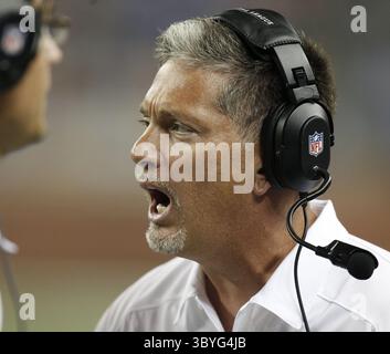 Dec. 30, 2013 - Detroit, mi, USA - Jim Schwartz, entraîneur-chef des Lions de Detroit, est vu lors de cette photo de dossier du 22 août 2013 à Detroit. Schwartz a été viré le 30 décembre 2013. (Crédit image : © Julian H. Gonzalez/Detroit Free Press via ZUMA Press Wire) Banque D'Images