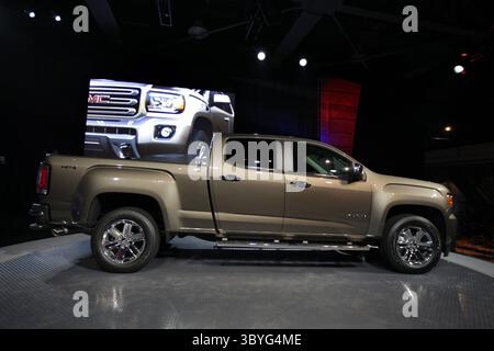 12 janvier 2014 - Detroit, mi, États-Unis - le Canyon 2015 de GMC lors d'un événement au Russell Industrial Center de Detroit le dimanche 12 janvier 2014. (Crédit image : © Romain Blanquart/Detroit Free Press via ZUMA Press Wire) Banque D'Images