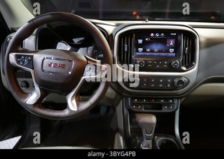 12 janvier 2014 - Detroit, MICH, États-Unis - le tout nouveau Canyon 2015 de GMC a été présenté lors d'un événement au Russell Industrial Center de Detroit, le 12 janvier 2014. (Crédit image : © Romain Blanquart/Detroit Free Press via ZUMA Press Wire) Banque D'Images