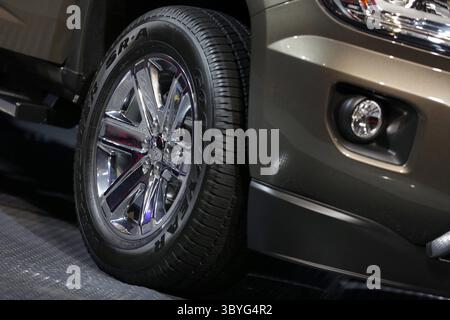 12 janvier 2014 - Detroit, MICH, États-Unis - le tout nouveau Canyon 2015 de GMC a été présenté lors d'un événement au Russell Industrial Center de Detroit, le 12 janvier 2014. (Crédit image : © Romain Blanquart/Detroit Free Press via ZUMA Press Wire) Banque D'Images