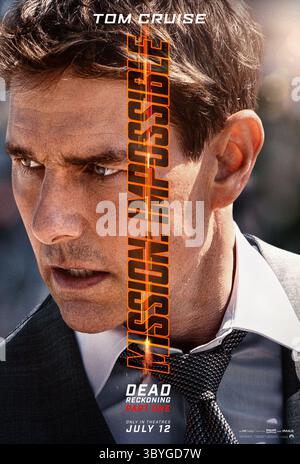 DATE DE SORTIE : 14 juillet 2023 TITRE : Mission : impossible - Dead Reckoning part One STUDIO : Paramount Pictures RÉALISATEUR : Christopher McQuarrie INTRIGUE : septième entrée dans la longue série Mission : impossible. STARRING : TOM CRUISE poster (crédit image : © Paramount Pictures/Entertainment Pictures/ZUMAPRESS.com) Banque D'Images