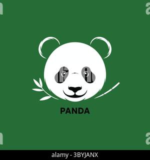 Une charmante illustration graphique du visage d'un panda, avec ses marques noires et blanches caractéristiques et une expression amicale. Illustration de Vecteur