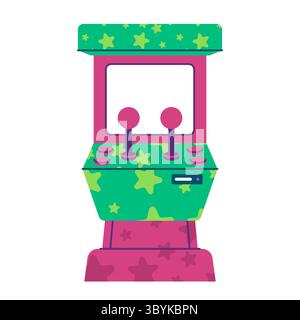 machine de jeu d'arcade sur le thème des bonbons écran vide un contrôleur de bouton de manette Illustration de Vecteur