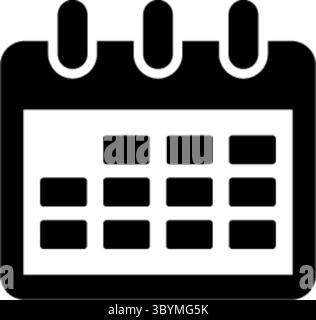 Une illustration minimaliste en noir et blanc d'un calendrier avec quelques jours marqués, représentant l'horaire et la planification. Illustration de Vecteur