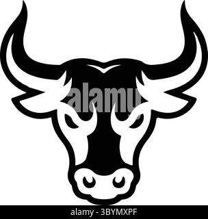 Une illustration logo tête de taureau Illustration de Vecteur