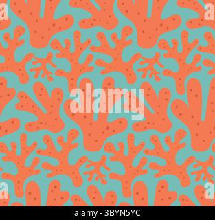 Les formes corail vives forment un motif sans couture inspiré de l'océan, idéal pour les tissus tropicaux, les papiers peints audacieux et les imprimés textiles sur le thème marin Illustration de Vecteur