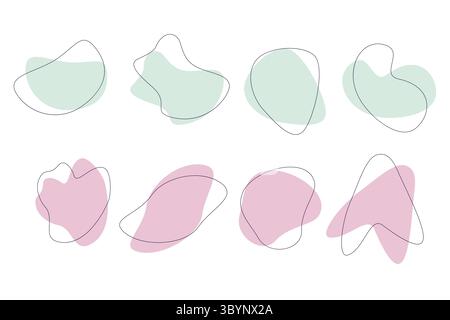 Formes organiques amorphes dynamiques, ensemble de formes fluides. Elément vectoriel pour la conception. Illustration de Vecteur