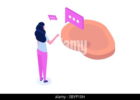 Écoute active, concept de compétence d'écoute. Illustration vectorielle. Illustration de Vecteur